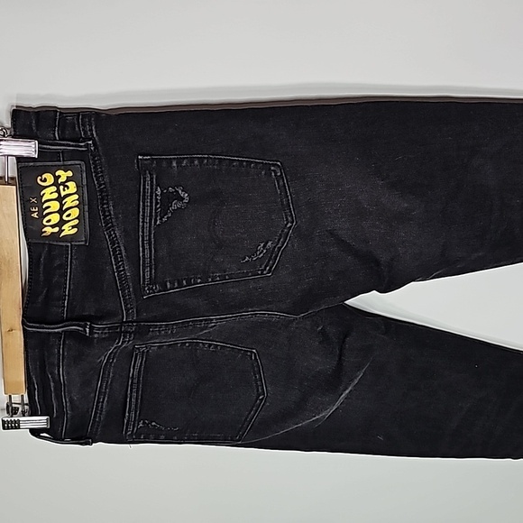 American Eagle next level flex black 30x30 stacked skinny jeans - Picture 4 of 8